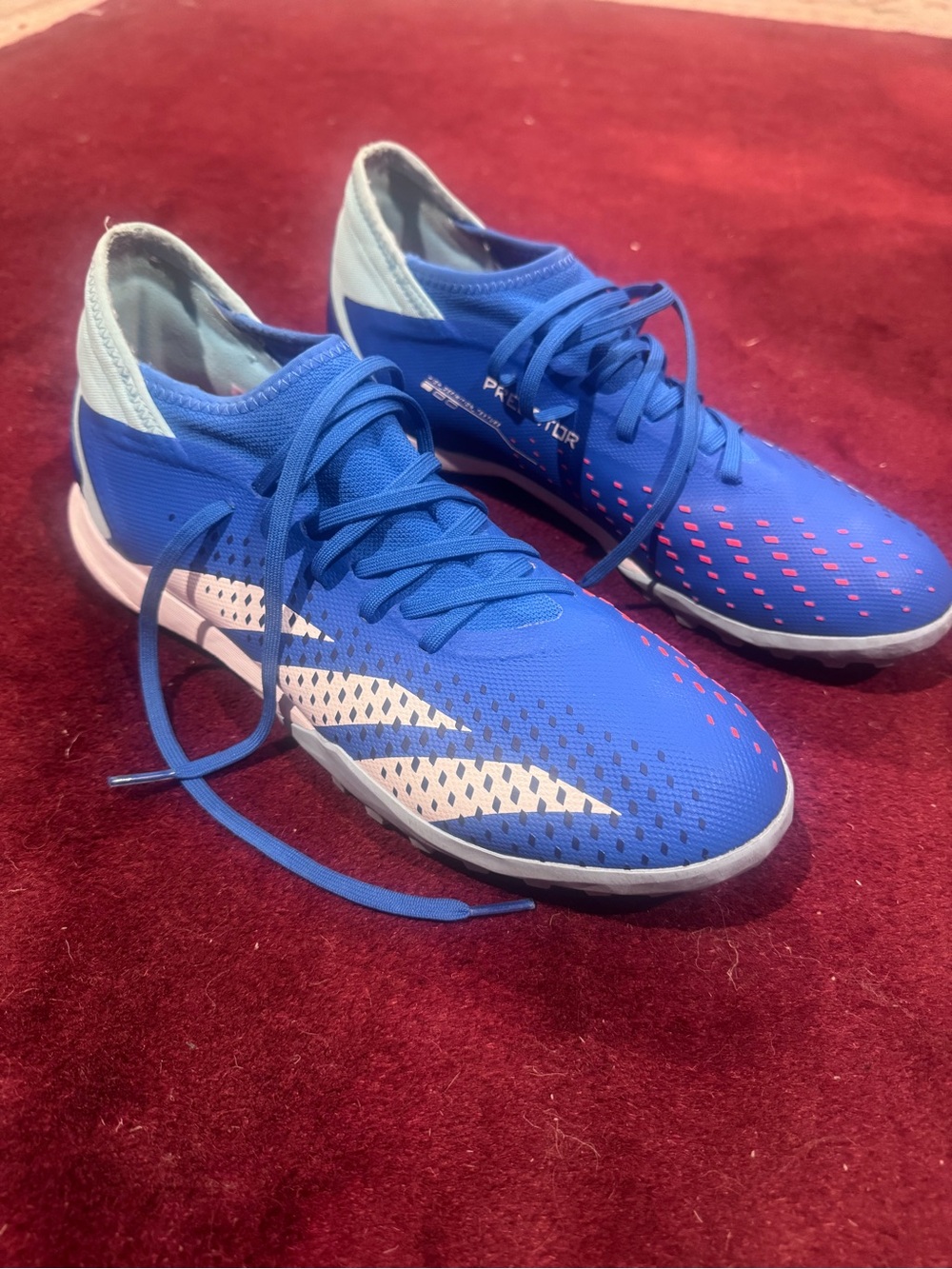 Adidas Predator Blue and White Men's Athletic Soccer Turf Shows